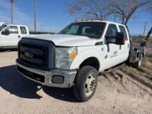 2012 FORD F-550 SUPER DUTY SINGLE AXLE CREW CAB 4X4 FLATBED TRUCK VIN: 1FD0W5HTXCEC61956