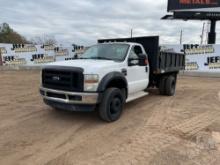 2008 FORD F-550 XL SUPER DUTY  SINGLE AXLE DUMP TRUCK VIN: 1FDAF56R68ED70353