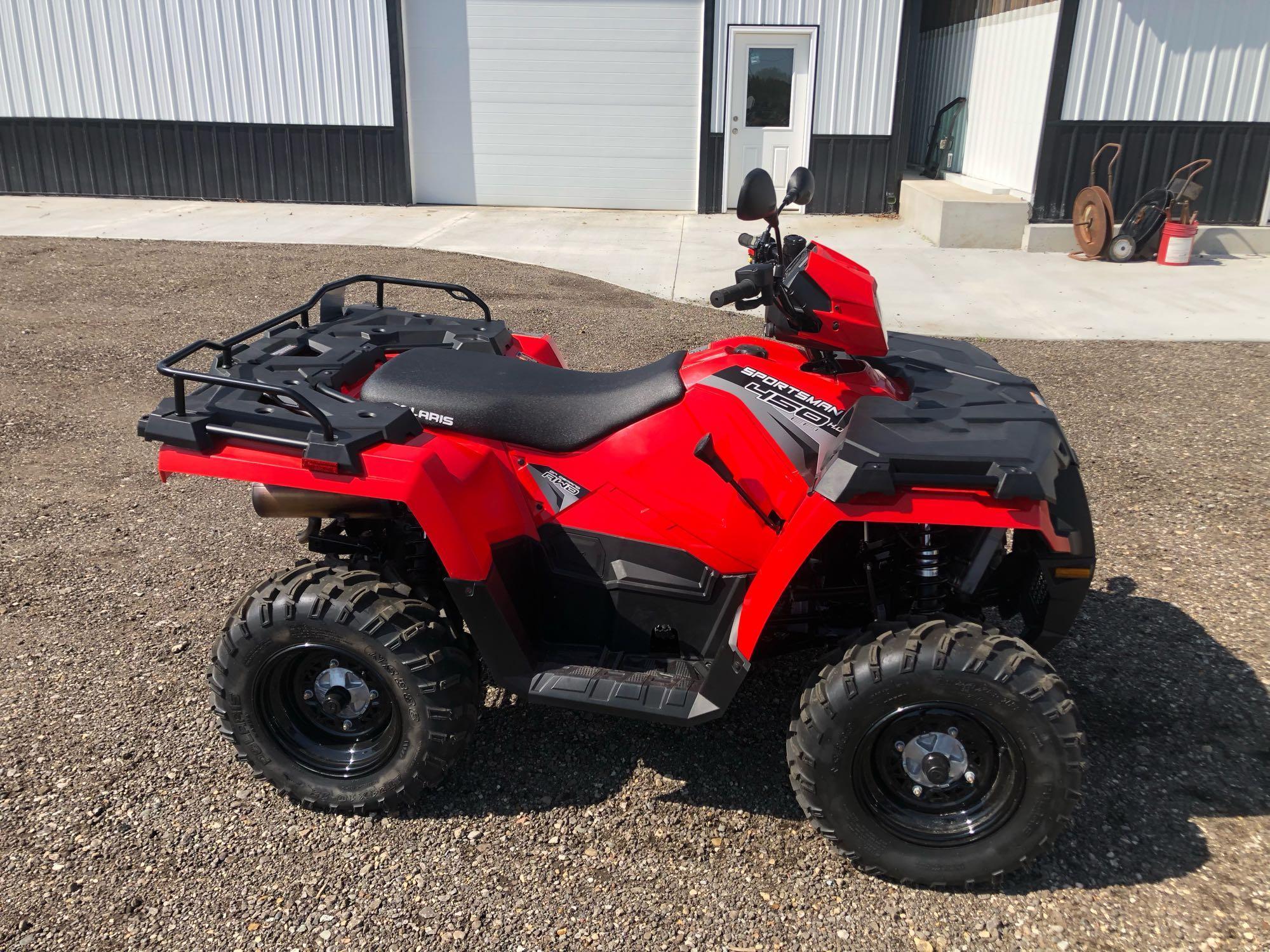 2019 Polaris Sportsman 450 H.O. ATV, VIN # 4XASEA508KA628806