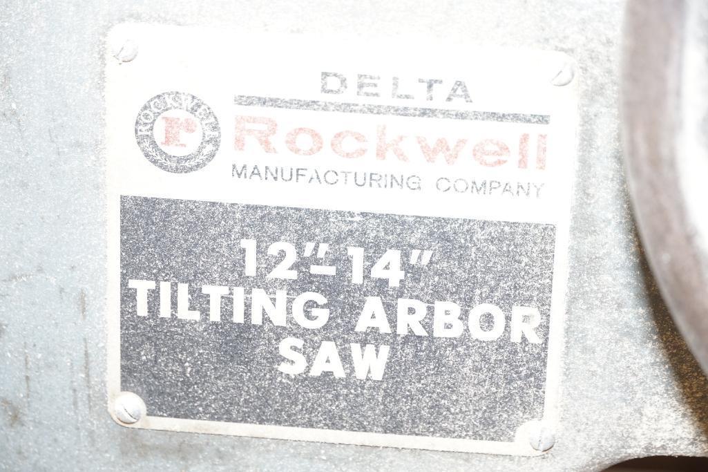 12"-14" Delta Rockwell Tilting Arbor Saw