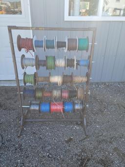 Wire Spool Rack with 29 rolls of Wire
