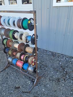 Wire Spool Rack with 29 rolls of Wire