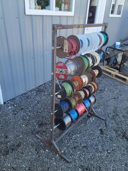 Wire Spool Rack with 29 rolls of Wire