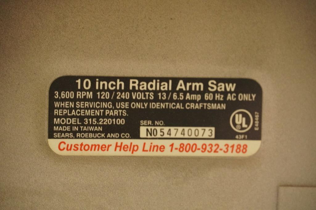 Craftsman 10 inch Radial Arm Saw