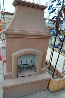 Stucco Outdoor Fireplace