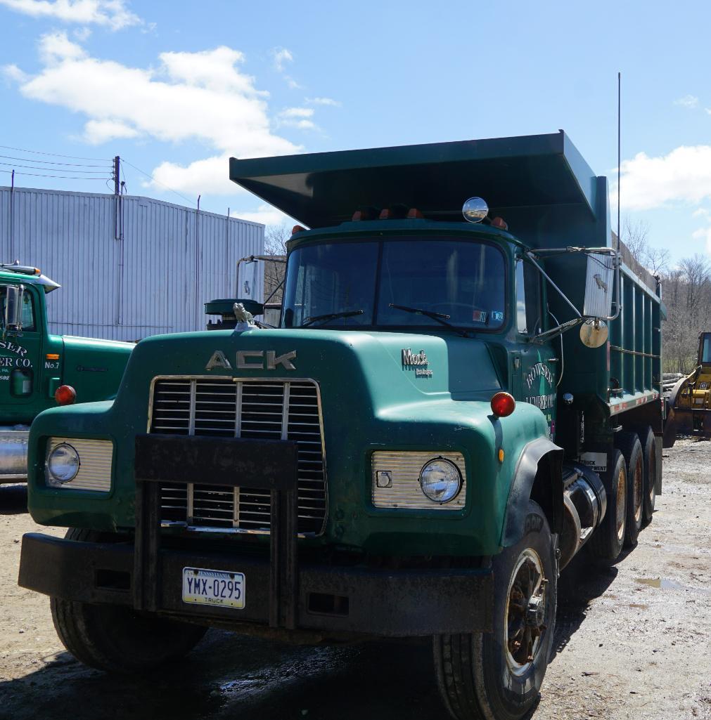 1983 Mack RD688S Tri-Axle Dump Truck, VIN # 1M2P141C4D1002437