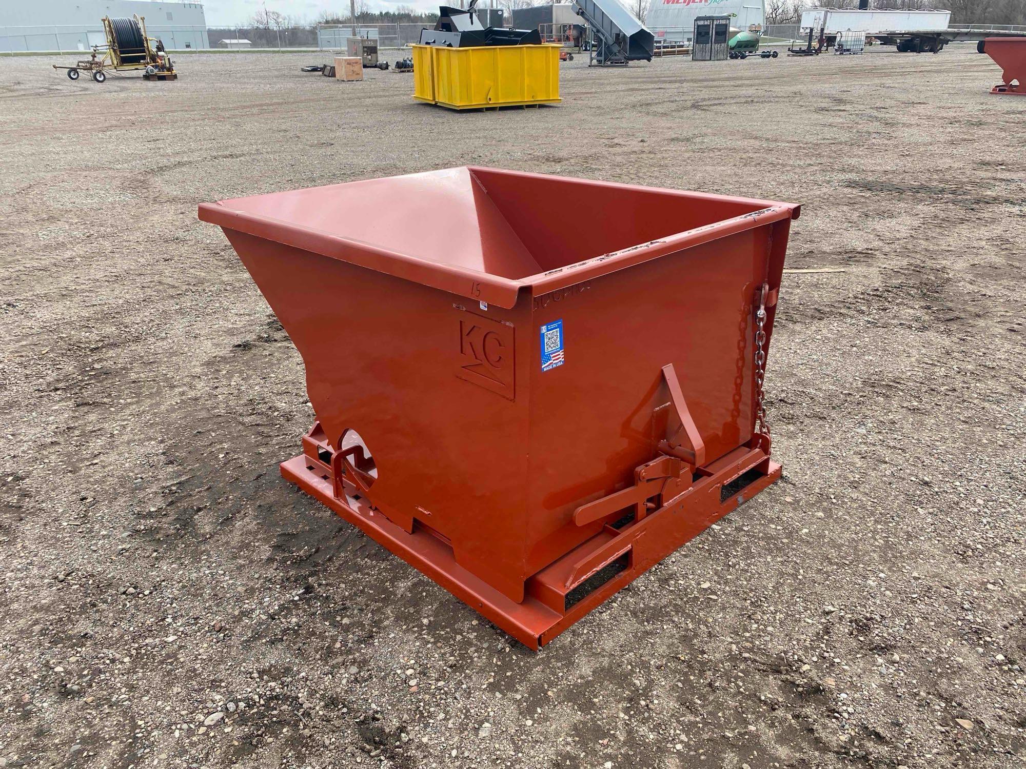 New 1.5 Cubic Yard Self Dumping Hopper with Fork Pockets