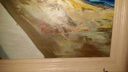 Original Rossini Oil on Canvas Seascape Signed 24 x 36" Painting