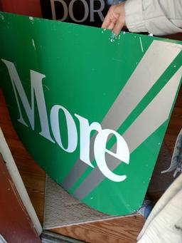 Large Painted Double Sided Metal More Cigarette Sign