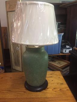 Wonderful Green Matte glaze lamp with new shade