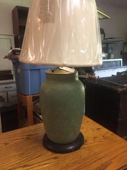 Wonderful Green Matte glaze lamp with new shade