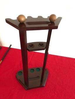 Vintage Golf Clubs Putters And Display Stand Lot