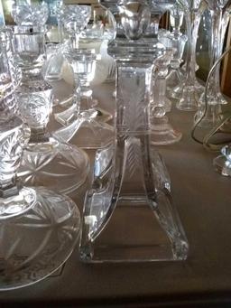 Lot of 4 Crystal Candle Holders. (2) pairs