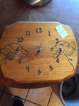 Handcrafted H. Yanez Wood Battery Clock