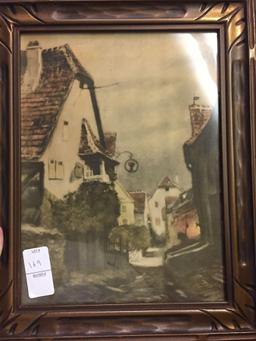 Vintage framed watercolor/print