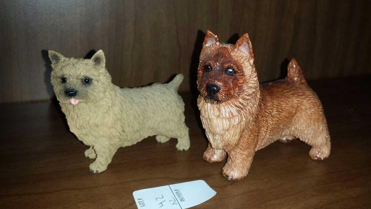 Lot of 2 Charming Norwich Terrier Figurines