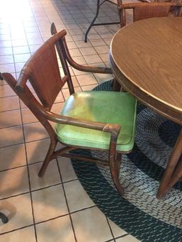 Bamboo Wicker Table and 6 Chairs w/ vinyl seats