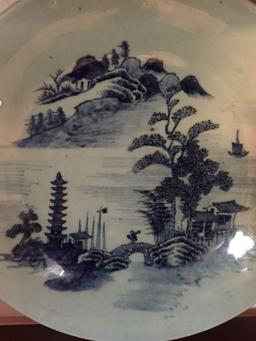 Large hand painted Oriental ceramic charger