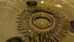 Vintage Oilve-colored Glass Sunflower Bowl