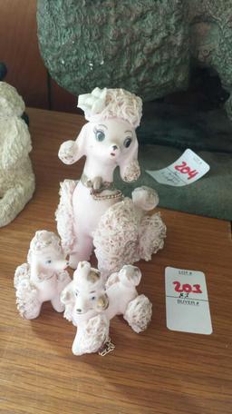 Lot of 3 Vintage Spaghetti Poodle Figurines