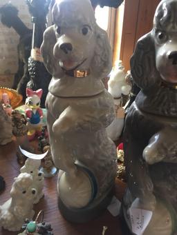 Two vintage Jim Beam Poodle Decanters.