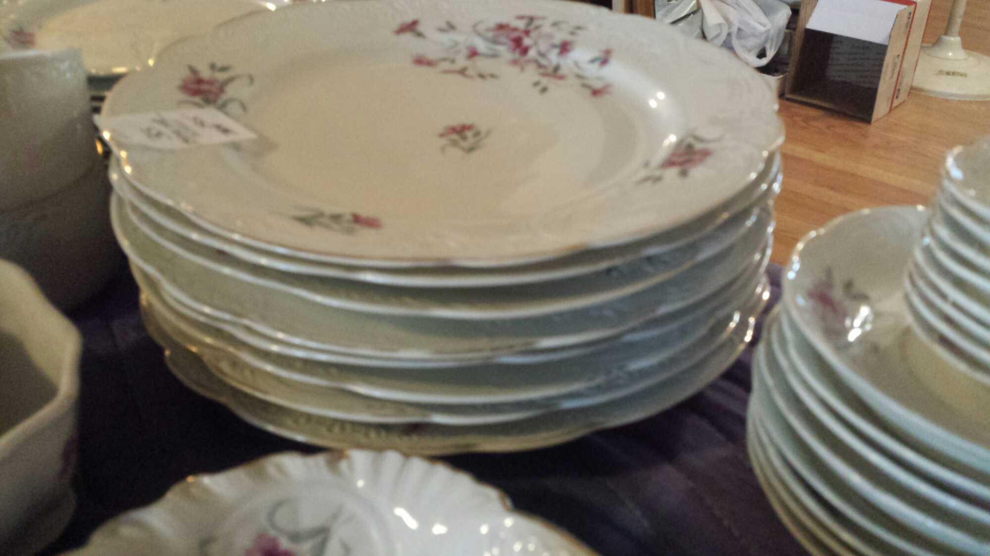 Massive Set of Amazing Delicate Purple Flowered China (no markings found)