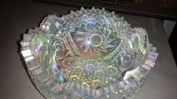 Beautiful iridescent Imperial glass dish