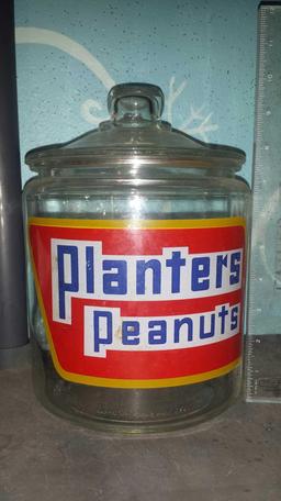 Extra Large 10" glass Planters Peanut Jar.