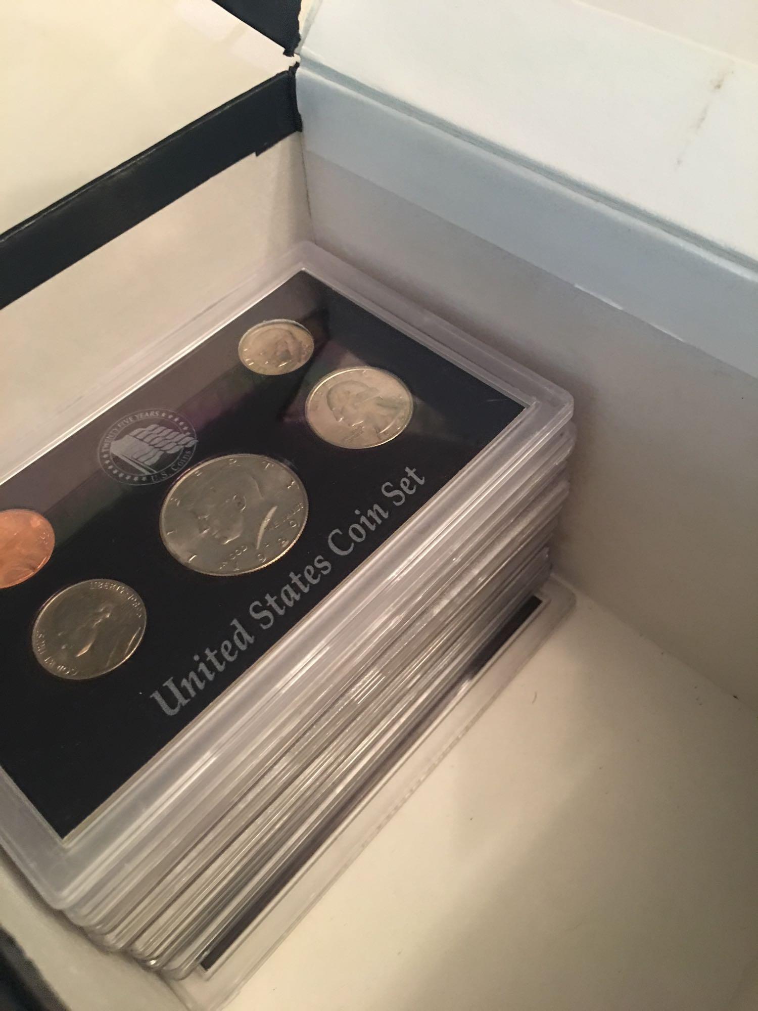 Boxed set of 25 years of United States Coinage 1969-1993.