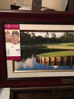 Gorgeous framed canvas of the 17th hole The Players stadium course at TPC Sawgrass with 2