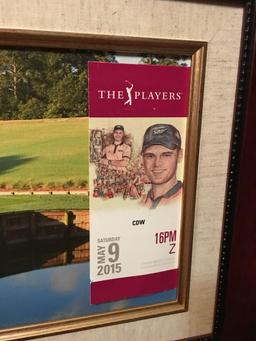 Gorgeous framed canvas of the 17th hole The Players stadium course at TPC Sawgrass with 2