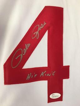 Pete Rose Hit King autographed jersey with JSA authentication
