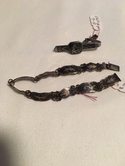 Siam Sterling bracelet and clip clasp