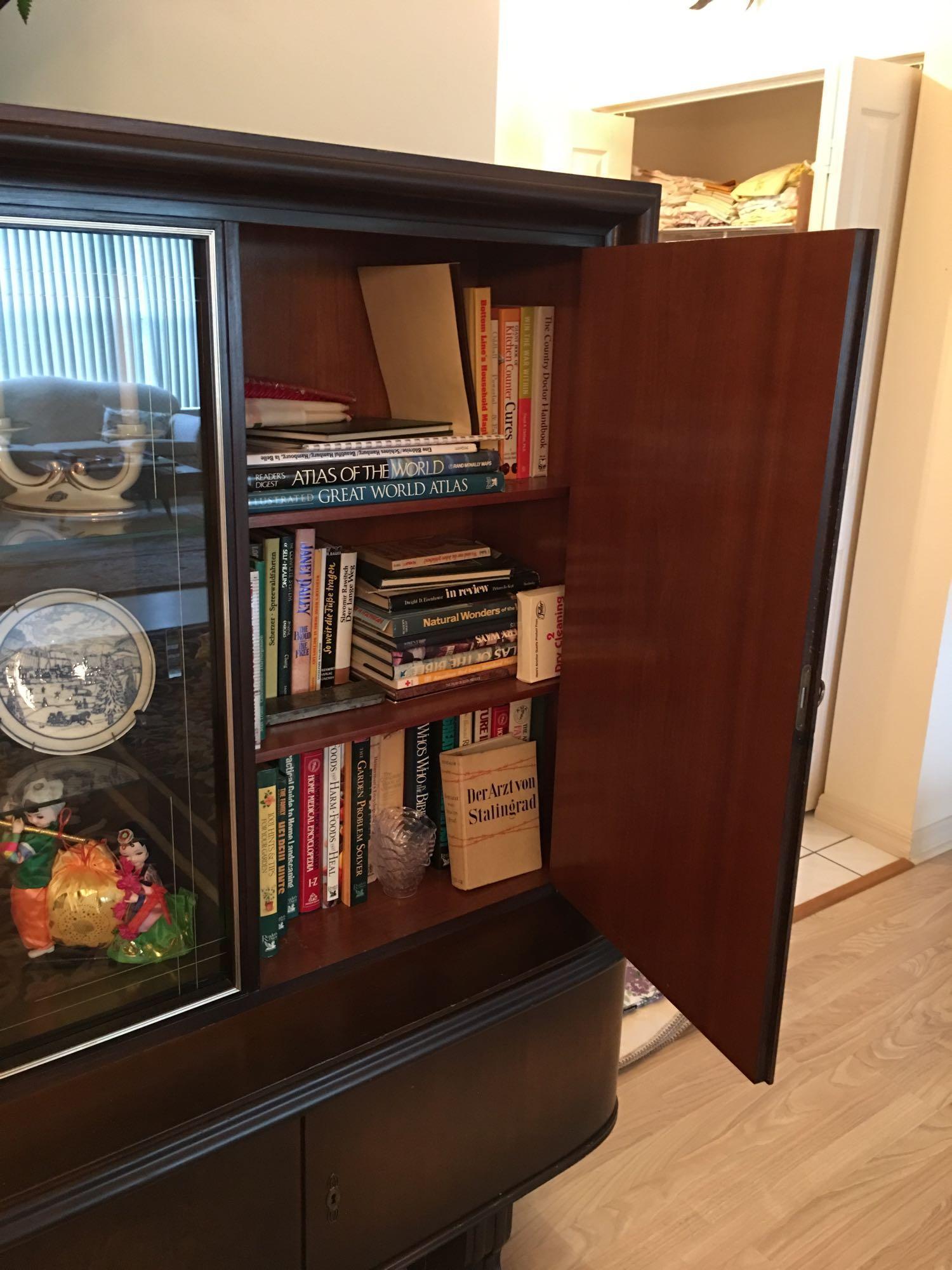 Fabulous Art Deco Nuevo antique German hutch. Burled wood