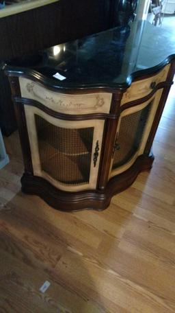 Beautiful Decorative Accent Cabinet with Marble Top. Measurements shown in pictures