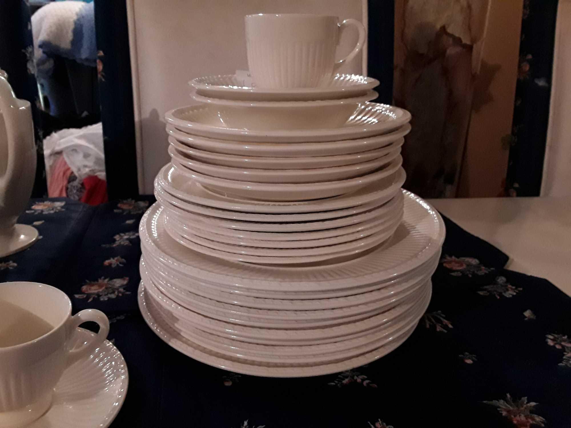 GORGEOUS! Ivory Wedgwood of Etruria & Barlaston, Edme, 10 Place Setting and then some!