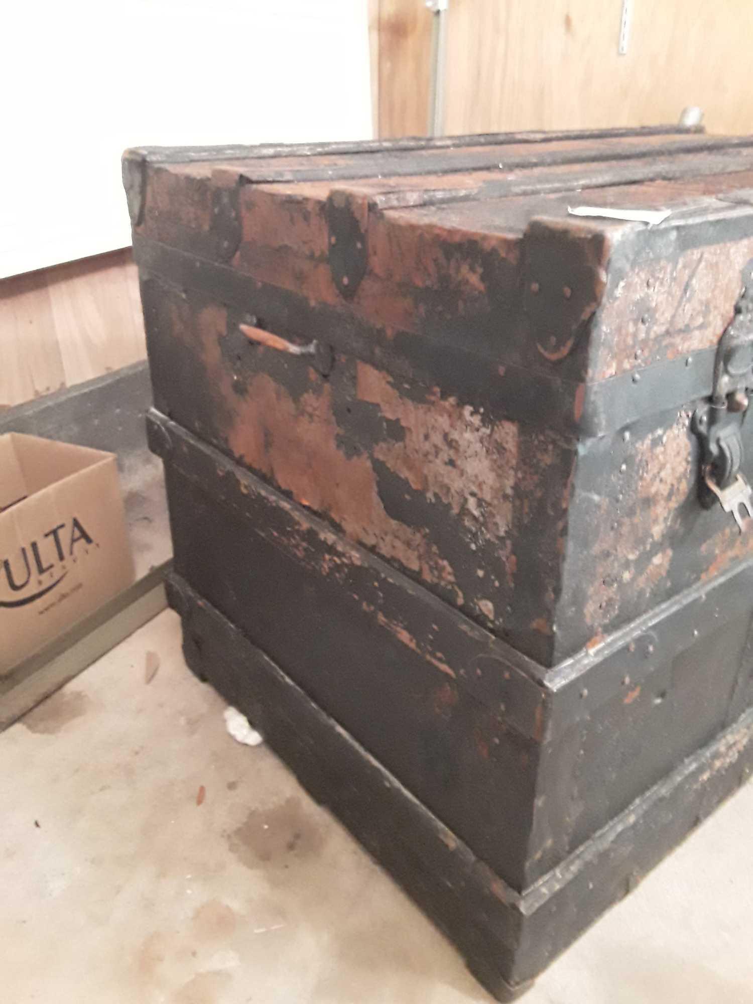 Very large, Very Cool, Antique/Vintage Wood Trunk