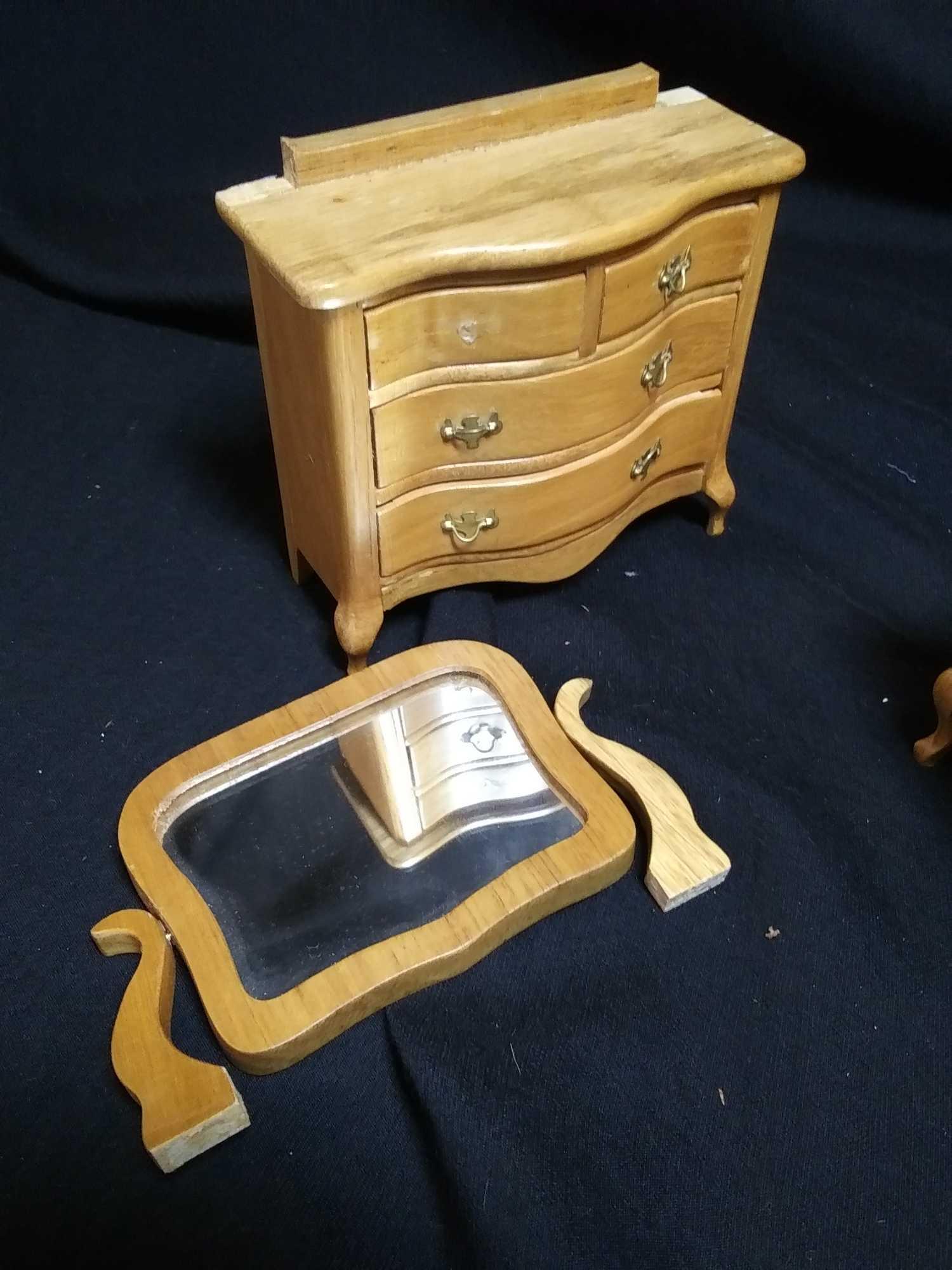 Absolutely Darling Doll House Furniture: Light Wood Bed Set and Others