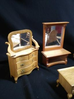 Absolutely Darling Doll House Furniture: Light Wood Bed Set and Others