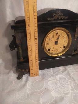 Antique Mantel Clock, Ornate Classical Figures