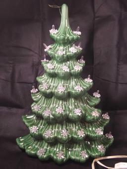 Wow! Super Rare 17" Vintage Atlantic Mold Flat Back Lighted Christmas Tree