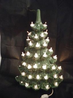 Wow! Super Rare 17" Vintage Atlantic Mold Flat Back Lighted Christmas Tree