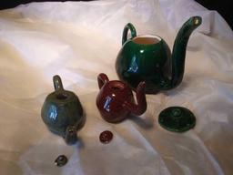 Custom Pottery 3 Pc Pitcher Set