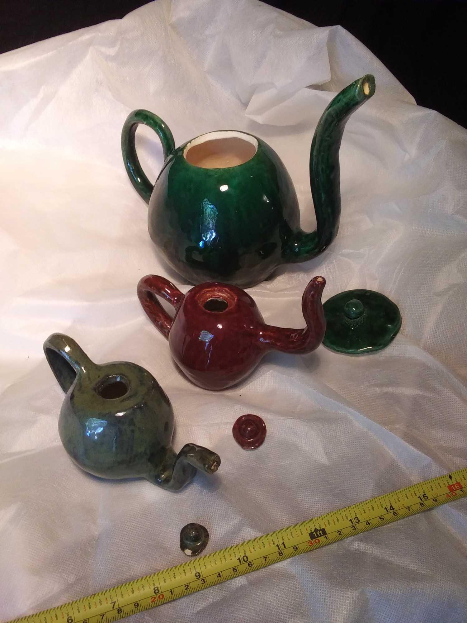 Custom Pottery 3 Pc Pitcher Set