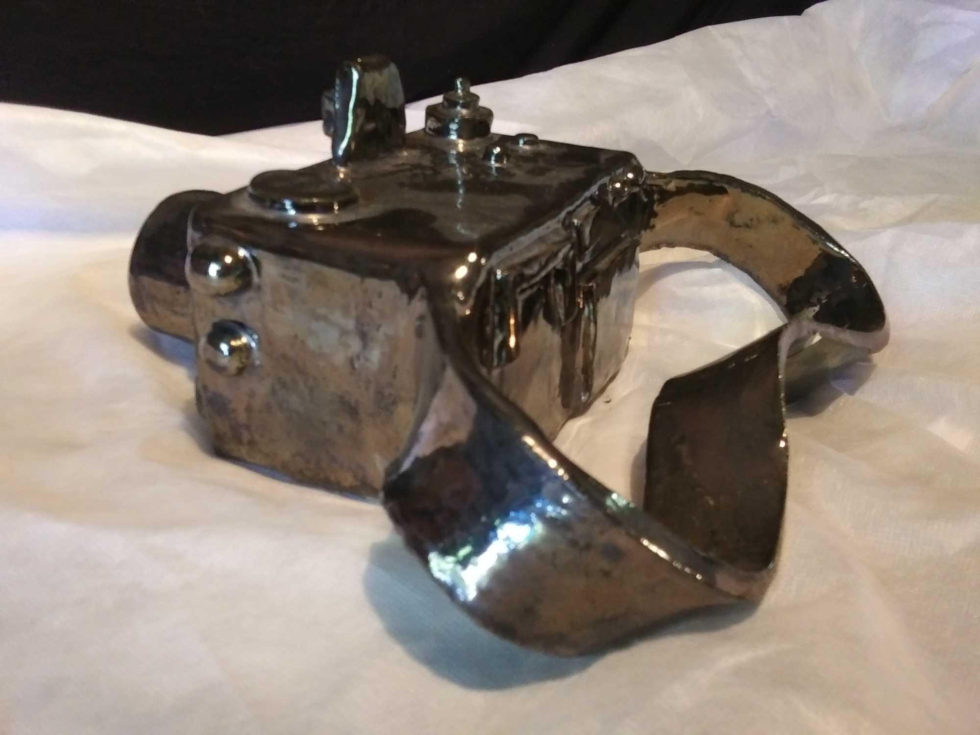 Custom Pottery Vintage Camera Sculpture