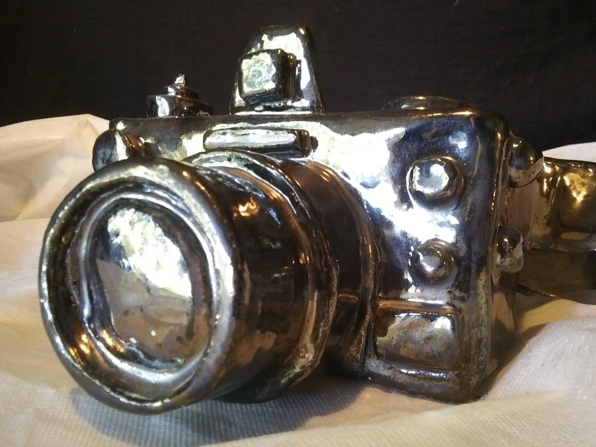 Custom Pottery Vintage Camera Sculpture