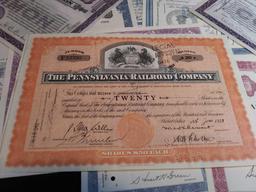 (12) Old Stock Certificates, Mostly 100 Shares