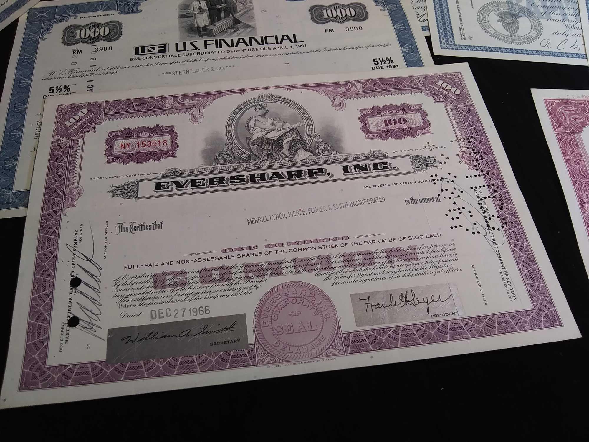 (12) Old Stock Certificates, Mostly 100 Shares