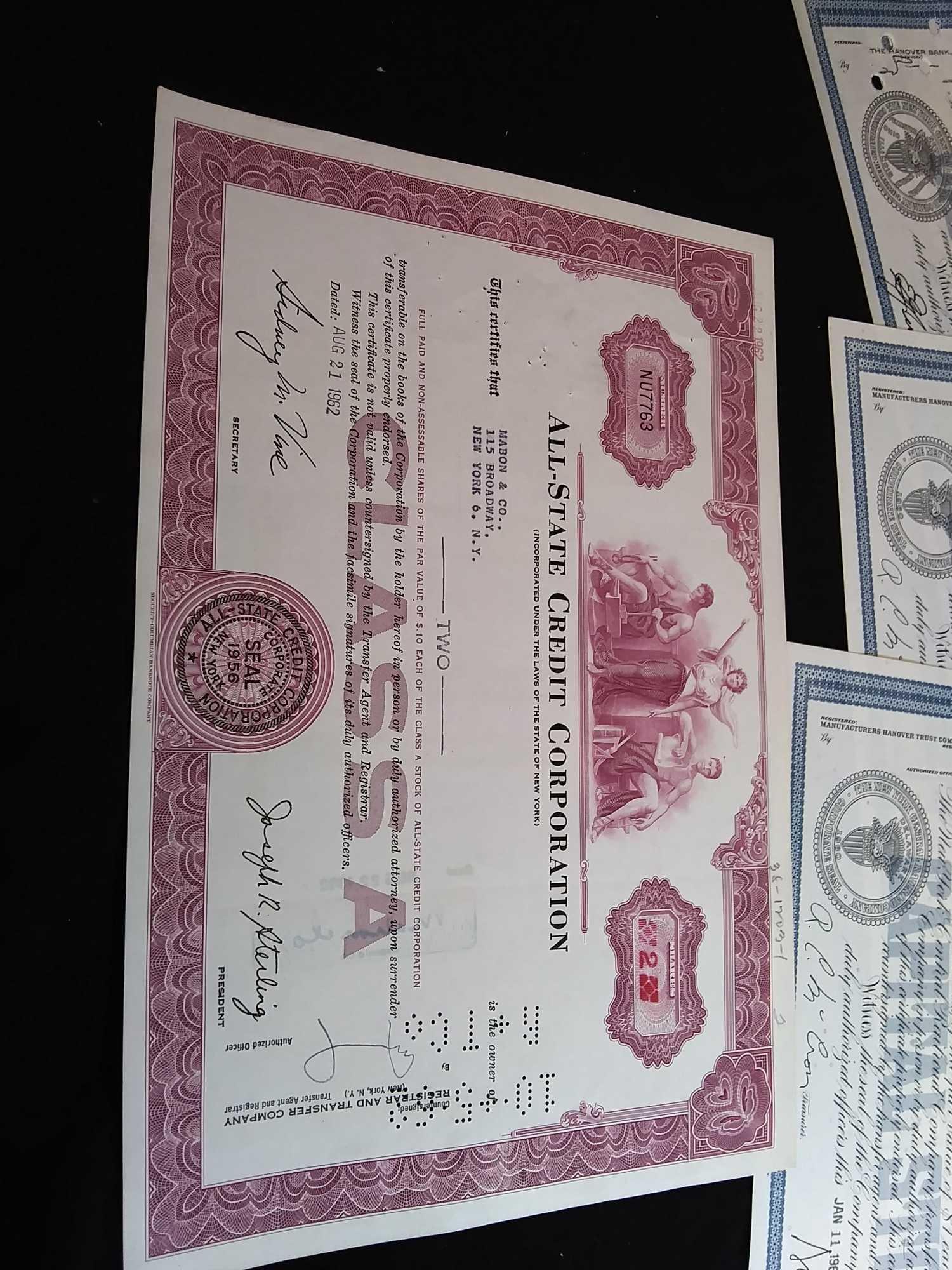 (12) Old Stock Certificates, Mostly 100 Shares