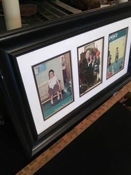 Triple framed, Norman Rockwell mini prints